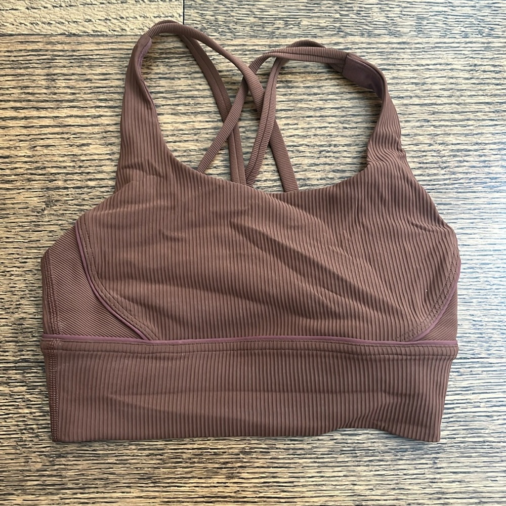 lululemon brown ribbed sports bra